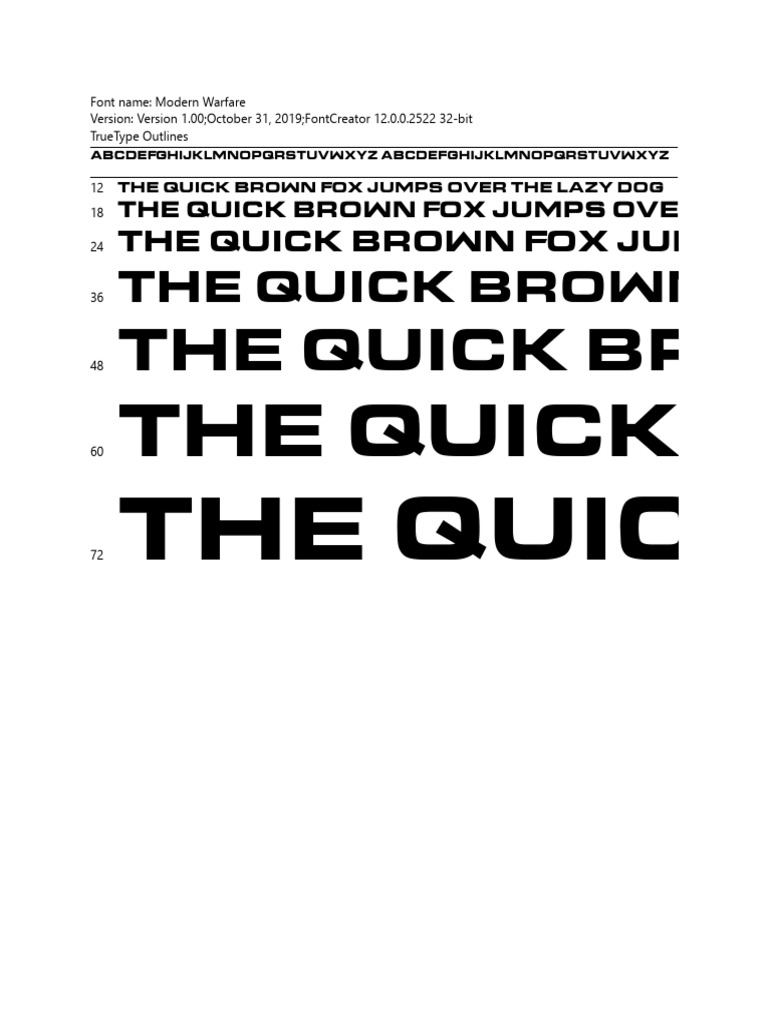Modern Warfare Font Details | PDF