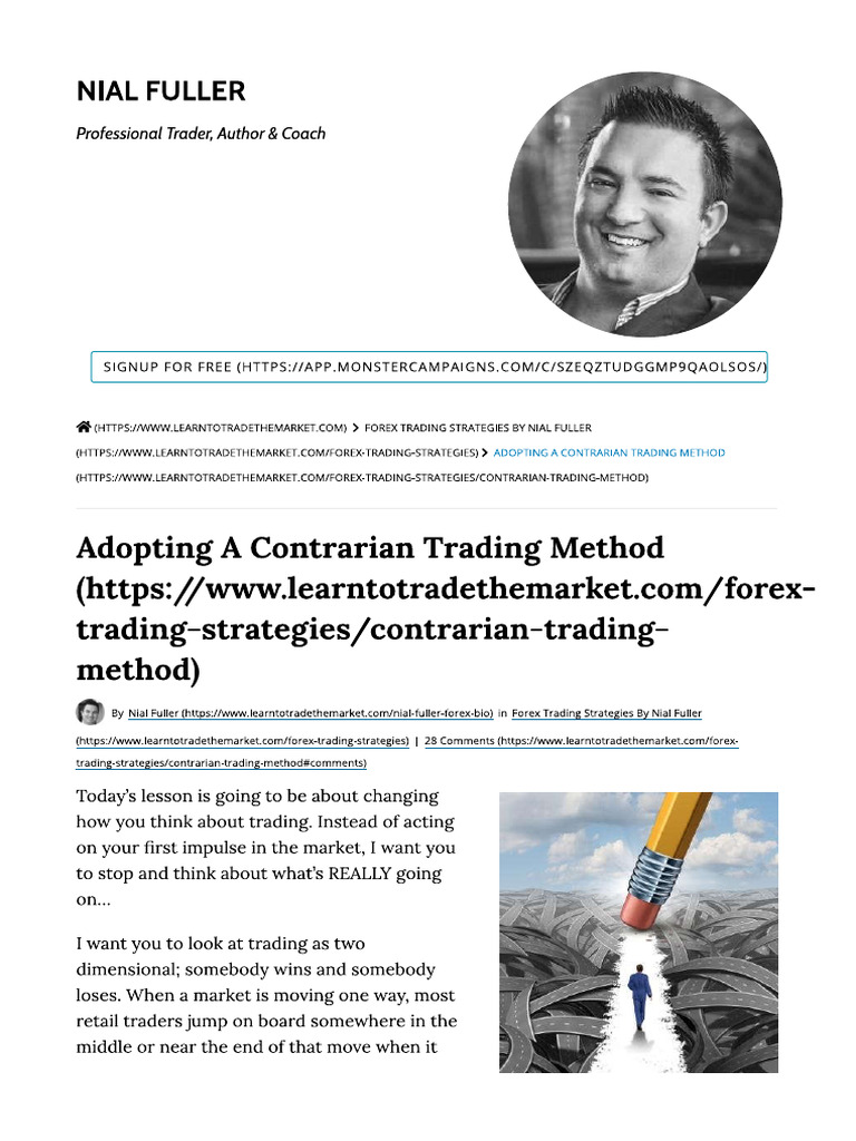 Adopting A Contrarian Trading Method Learn To Trade The Market | PDF