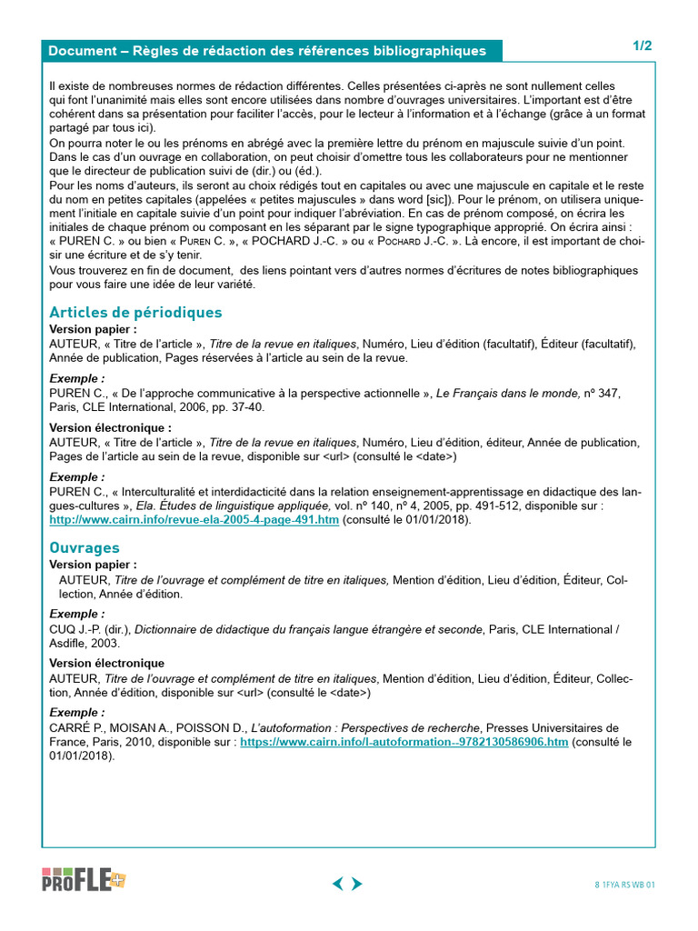 Règles de rédaction des références bibliographiques | PDF | Écriture ...