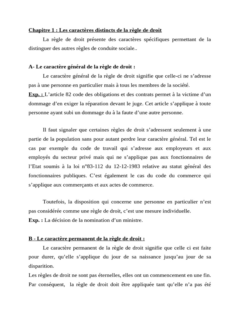 Caractéristiques de la règle de droit | PDF | Débiteur | Justice