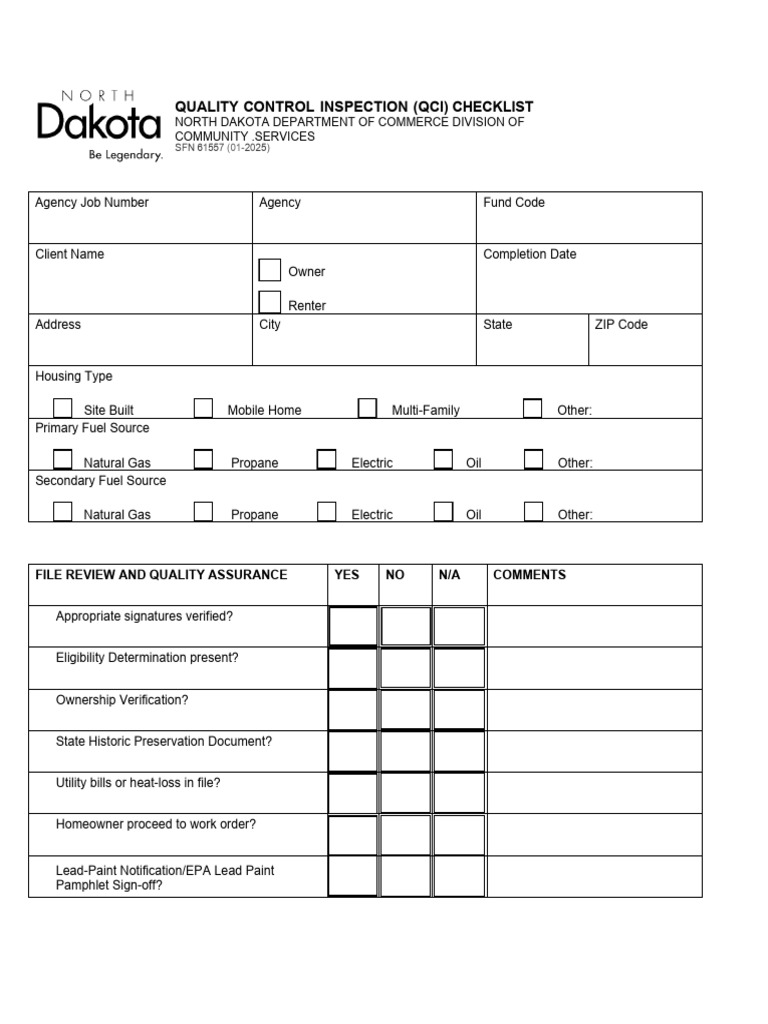 QCI Inspection Checklist Overview | PDF