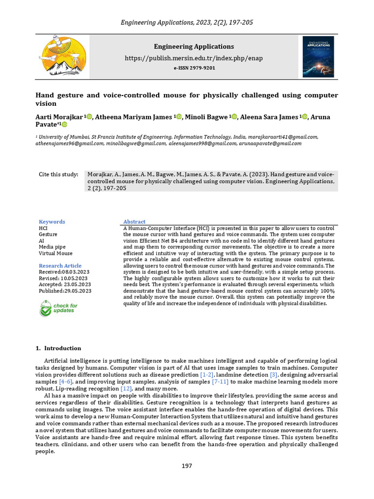 Gesture and Voice-Controlled Mouse System | PDF | Human–Computer ...