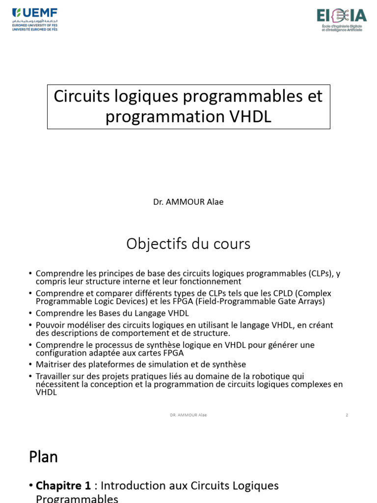 Circuits Logiques Programmables Et Programmation VHDL | PDF | VHDL ...