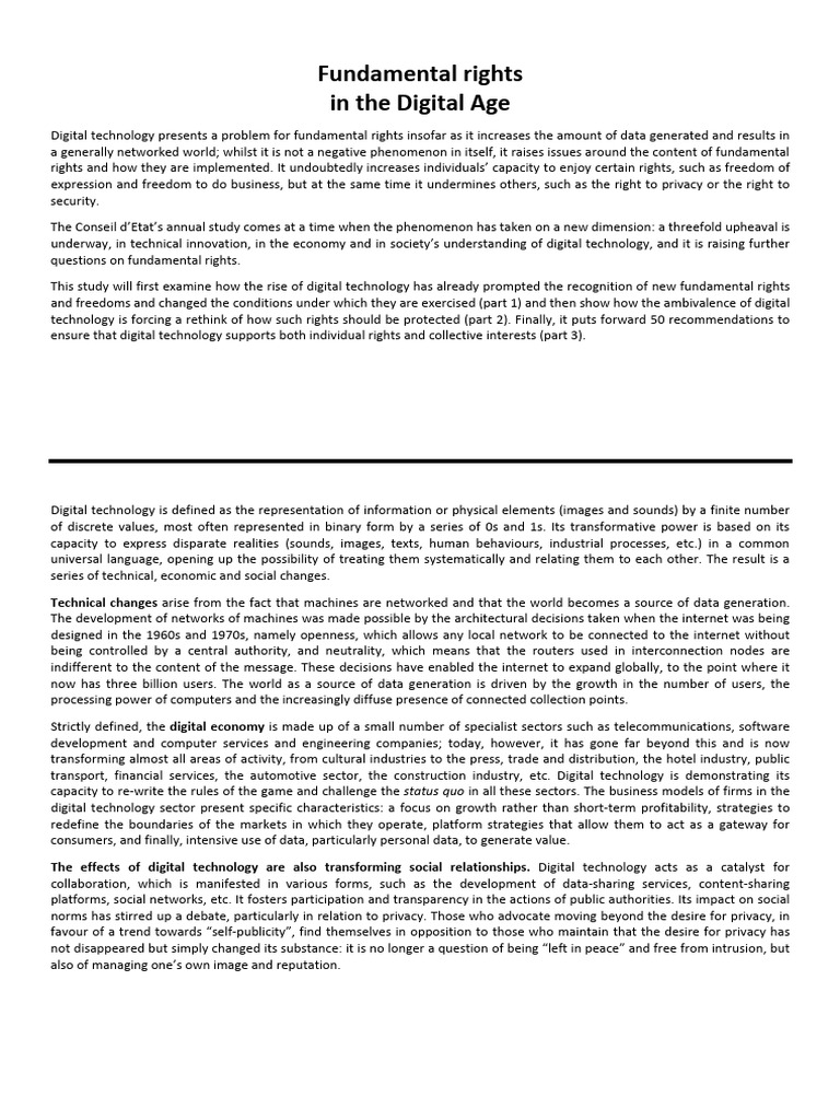 Digital Age: Rights and Property Issues | PDF | European Union | Net ...