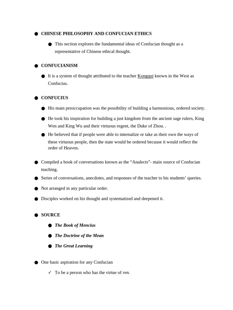 Chinese Philosophy and Confucian Ethics | PDF | Confucianism | Confucius