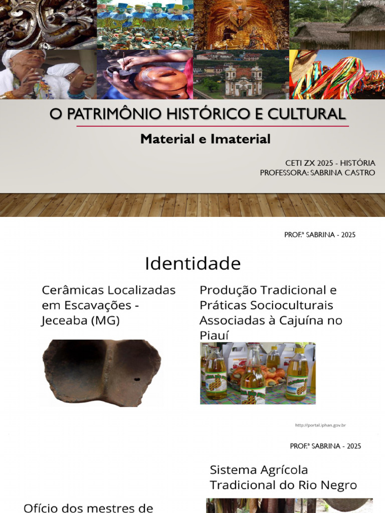 2º Ano - PATRIMÔNIO CULTURAL - MATERIAL E IMATERIAL | PDF | Herança ...