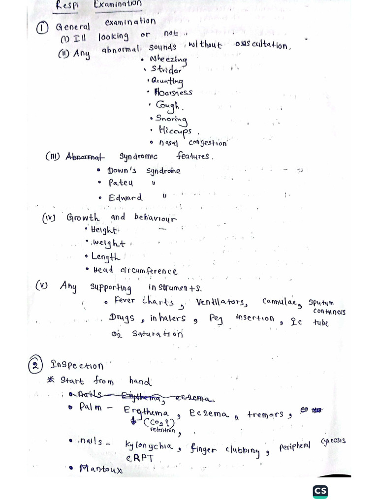 Respiratory System Examination Pdf