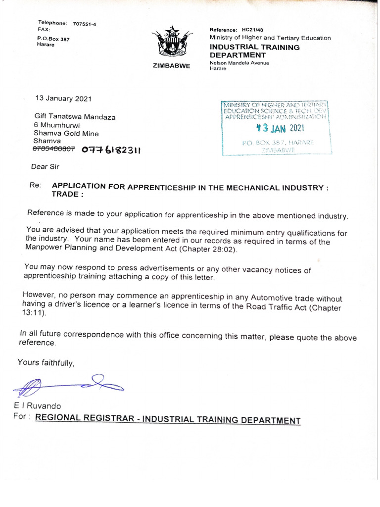 Mechanical Clearance letter | PDF