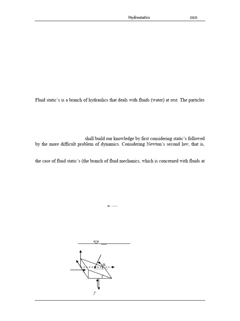Hydrostatics Principles and Applications | PDF | Pressure Measurement ...