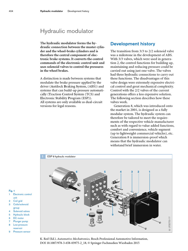 Hydraulic Modulator in ABS Systems | PDF | Anti Lock Braking System | Brake