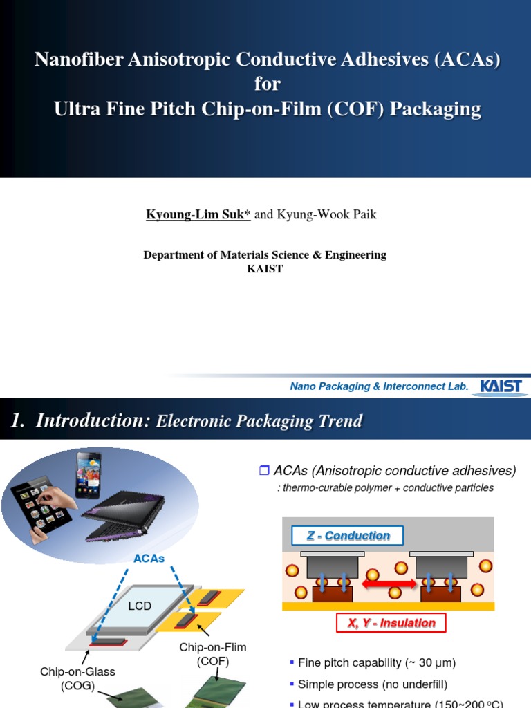 Nanofiber Anisotropic Conductive Adhesives (Acas) For Ultra Fine Pitch