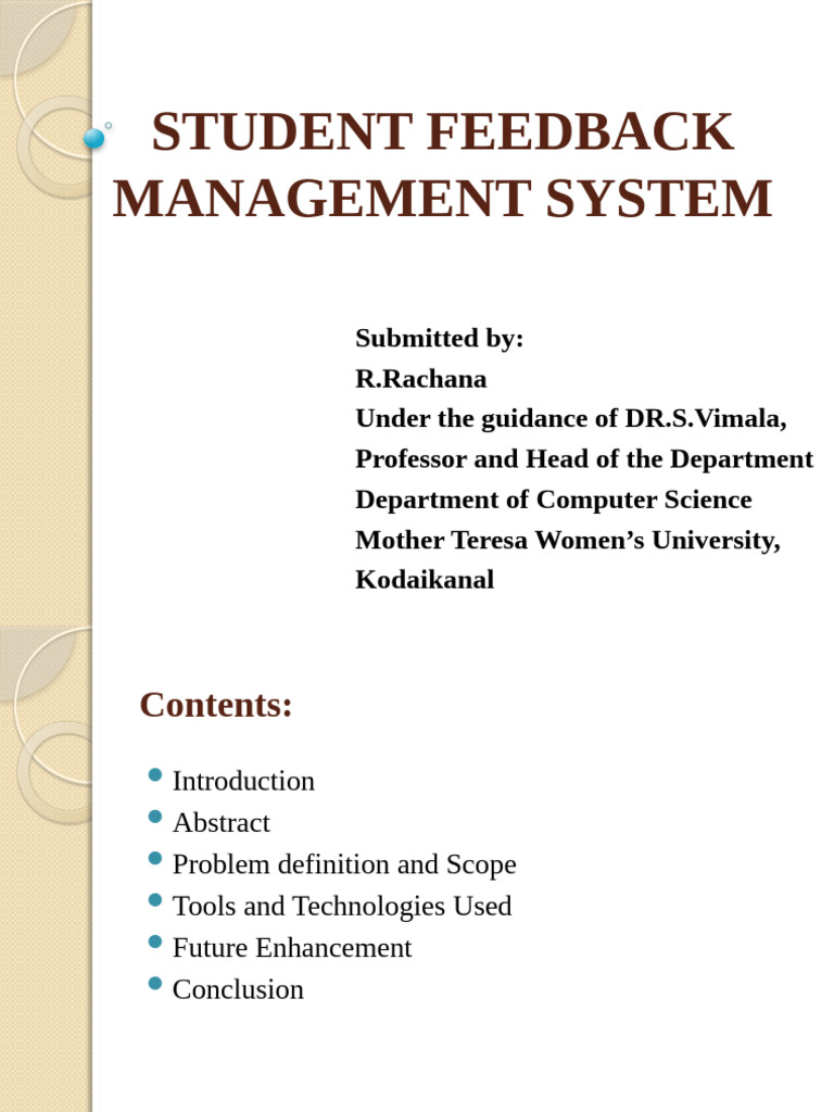 Student Feedback Management System | PDF | Computing | Information ...