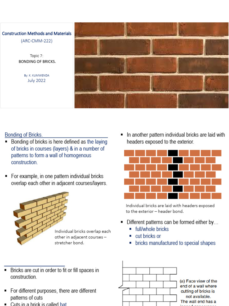 Brick Bonding Techniques and Patterns | PDF | Building Engineering ...