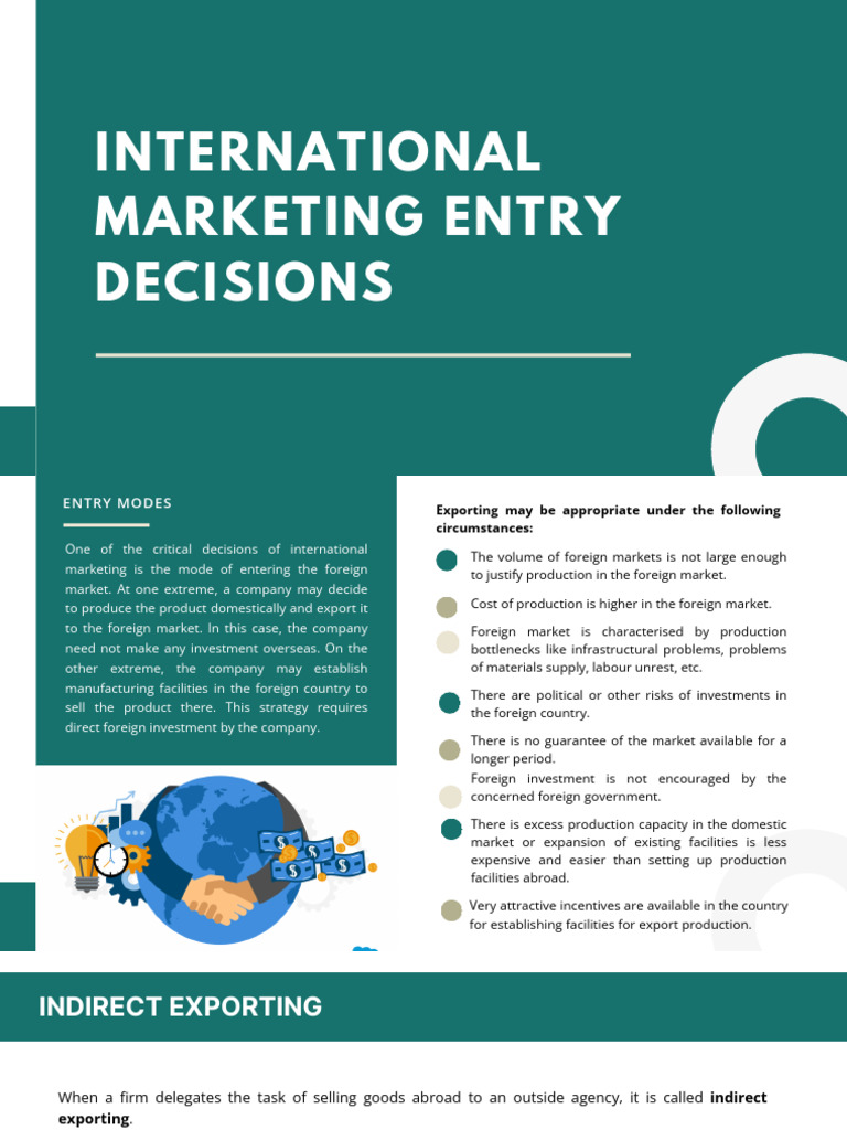International Marketing Entry Modes Explained | PDF | Franchising | License