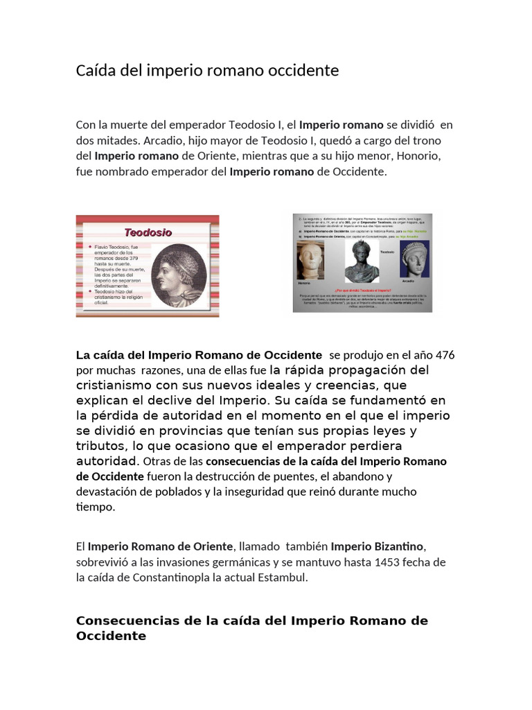 Caída del Imperio Romano de Occidente | PDF | imperio Bizantino ...