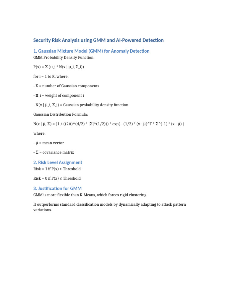 GMM and AI for Security Risk Analysis | PDF