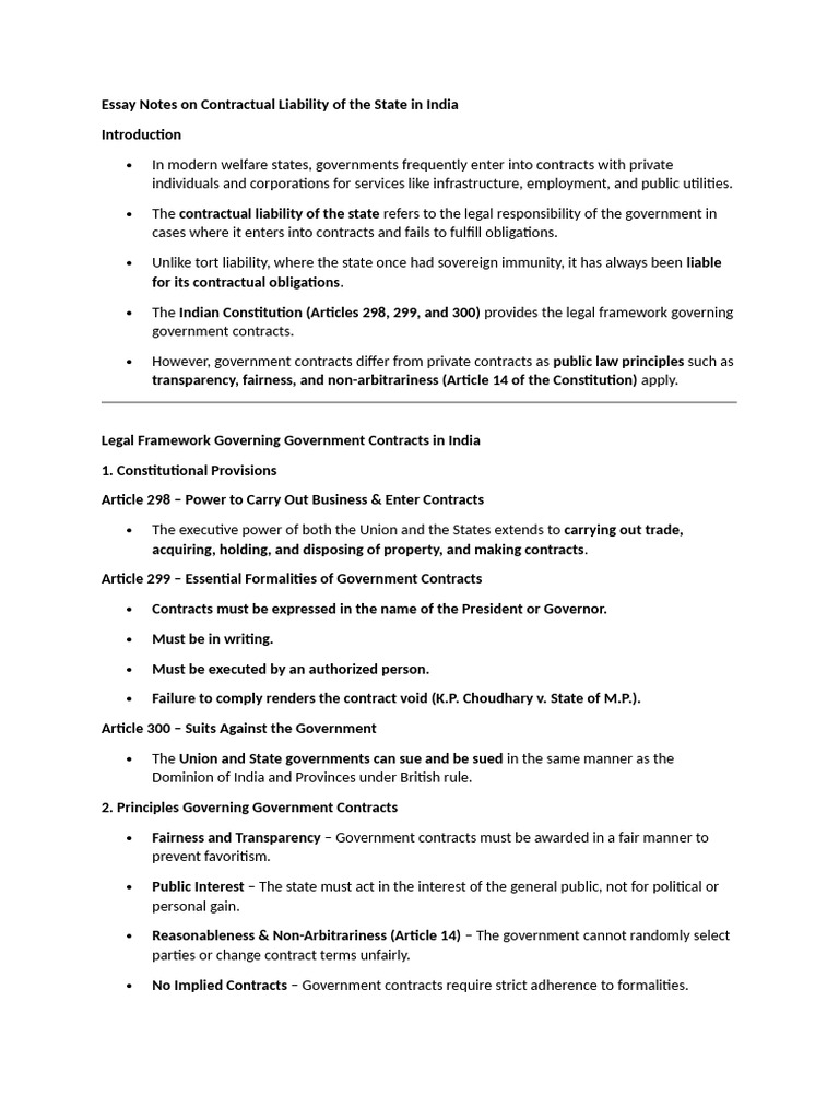 Contractual Liability | PDF | Sovereign Immunity | Legal Liability
