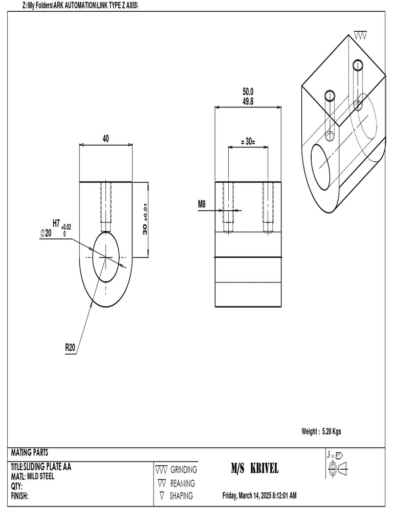 Mild Steel Reaming and Grinding Specs | PDF