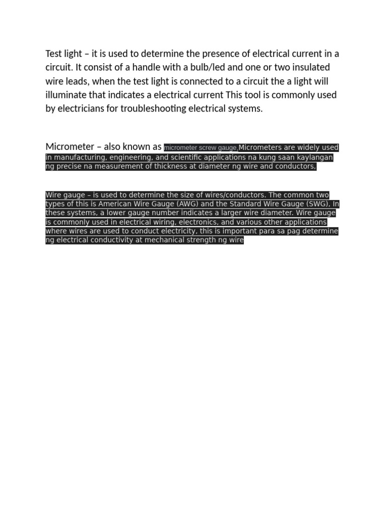 Test Light | PDF