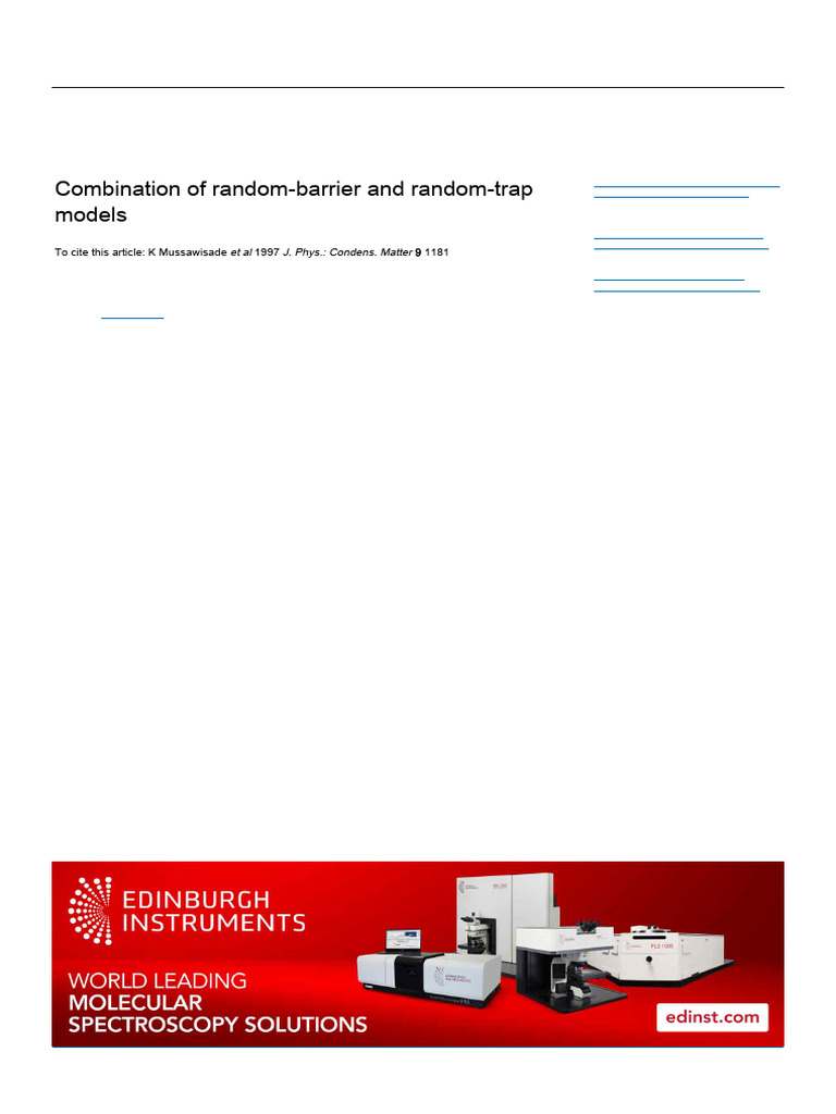 (1997 K Mussawisade) Combination of Random-Barrier and Random-Trap ...