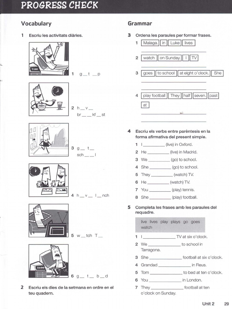 Spotlight Basics A - Unit 2 Progress Test | PDF