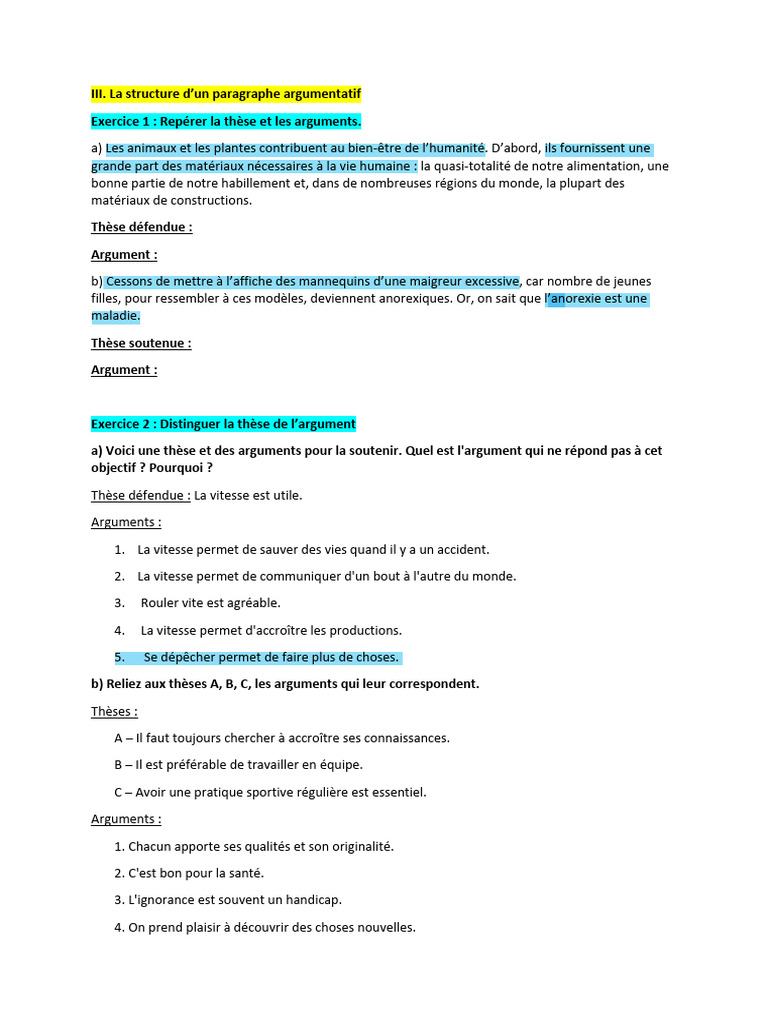 Structure d'un paragraphe argumentatif | PDF | Peine capitale