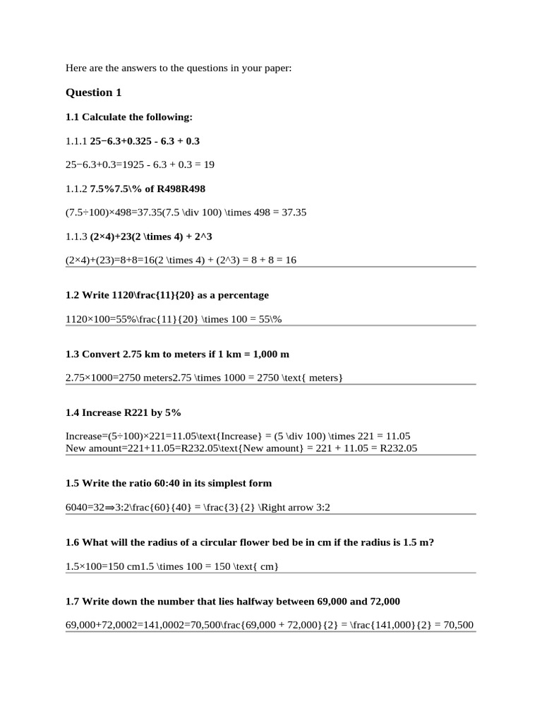 Solutions to Math Problems | PDF