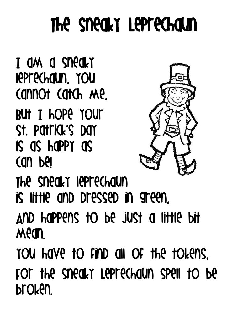 Sneaky Leprechaun Poem for St. Patrick's Day | PDF