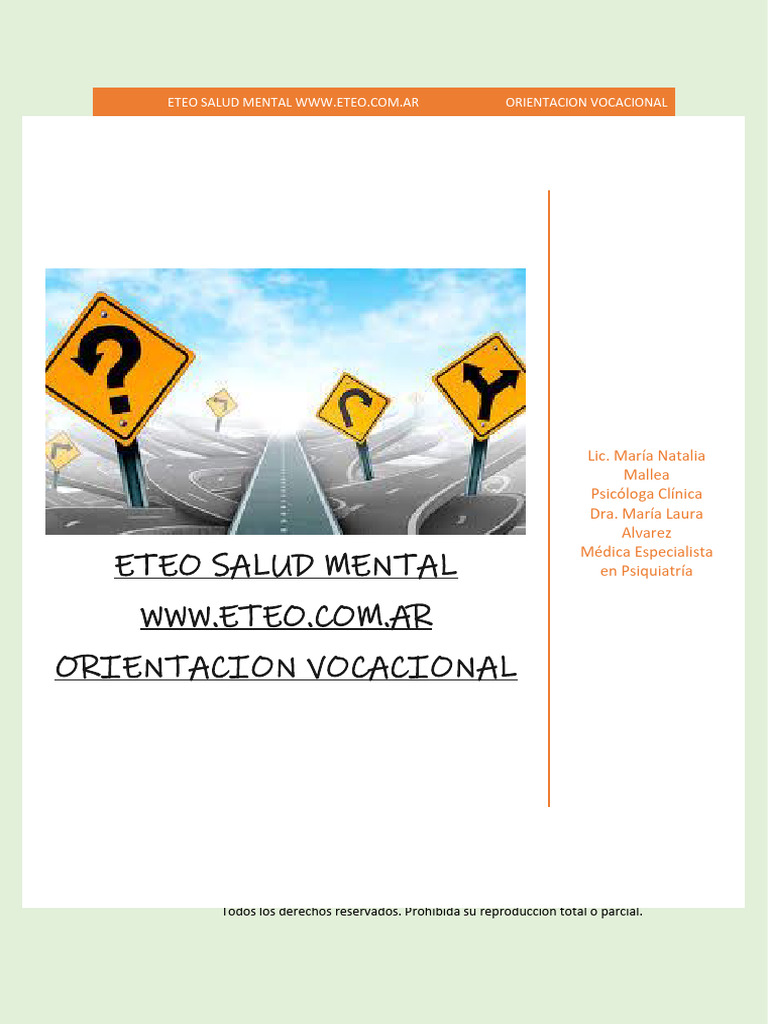 Orientacion Vocacional ETEOpdf | PDF | Mente | Salud mental