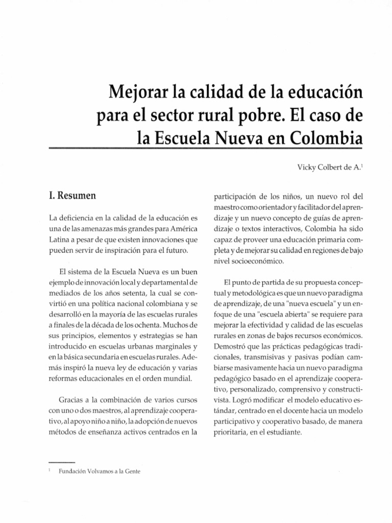 Innovación Educativa en Escuelas Rurales | PDF | Enseñando | Plan de ...