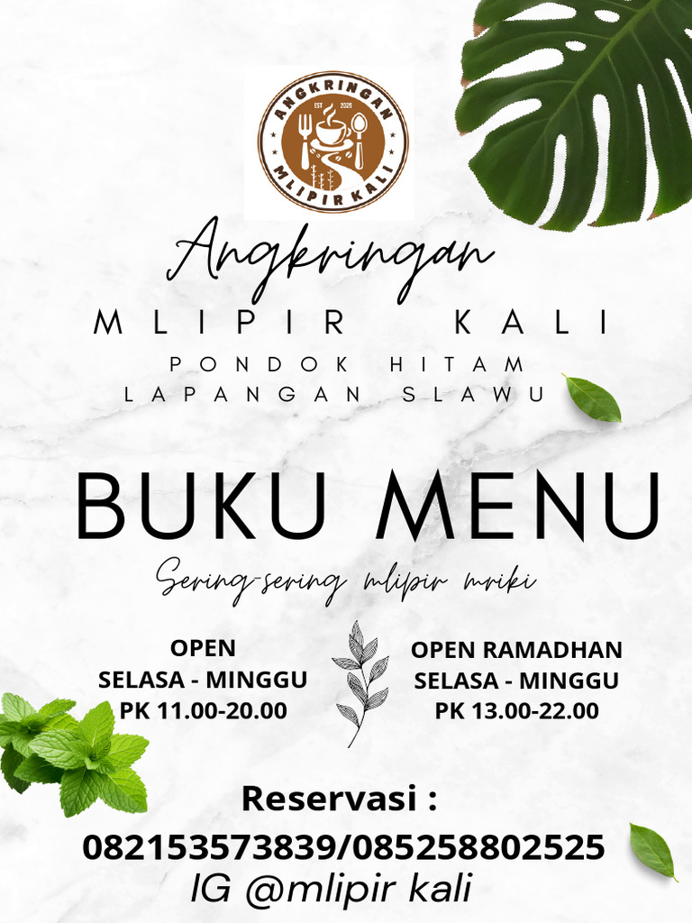 Menu Angkringan Mlipir Kali | PDF