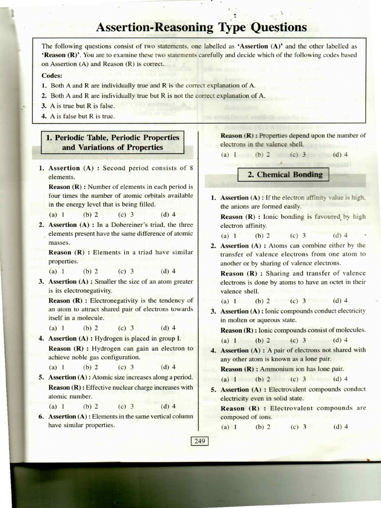 Assertion and Reasoning Based Questions - Chapter Wise-Class-X20240214 ...