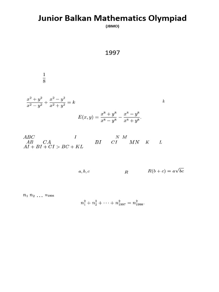 JBMO Past Problems and Solutions | PDF | Triangle | Circle