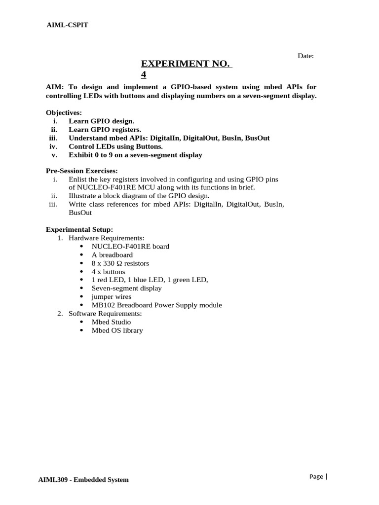 GPIO Control with mbed on NUCLEO-F401RE | PDF | Microcontroller ...