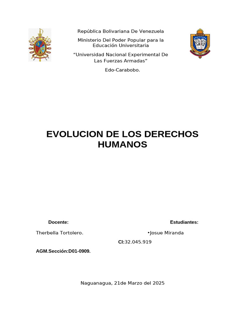 Evolución Histórica de los Derechos Humanos | PDF | Derechos humanos ...