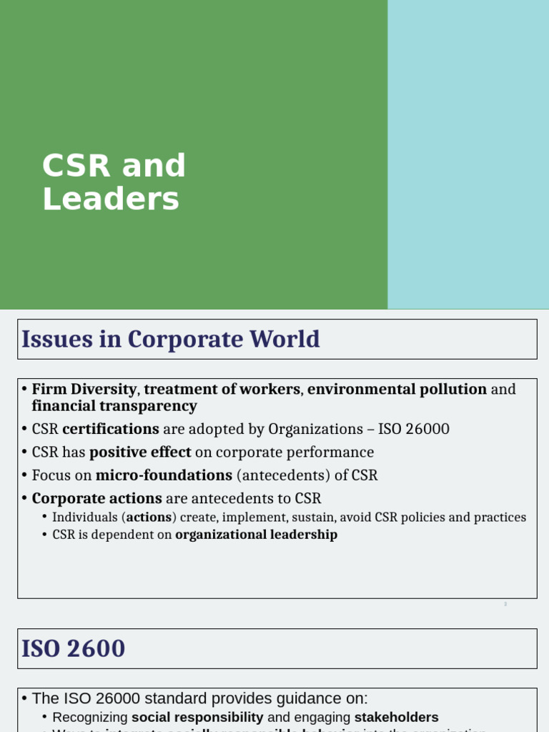 Leadership's Role in Corporate Social Responsibility | PDF | Corporate ...