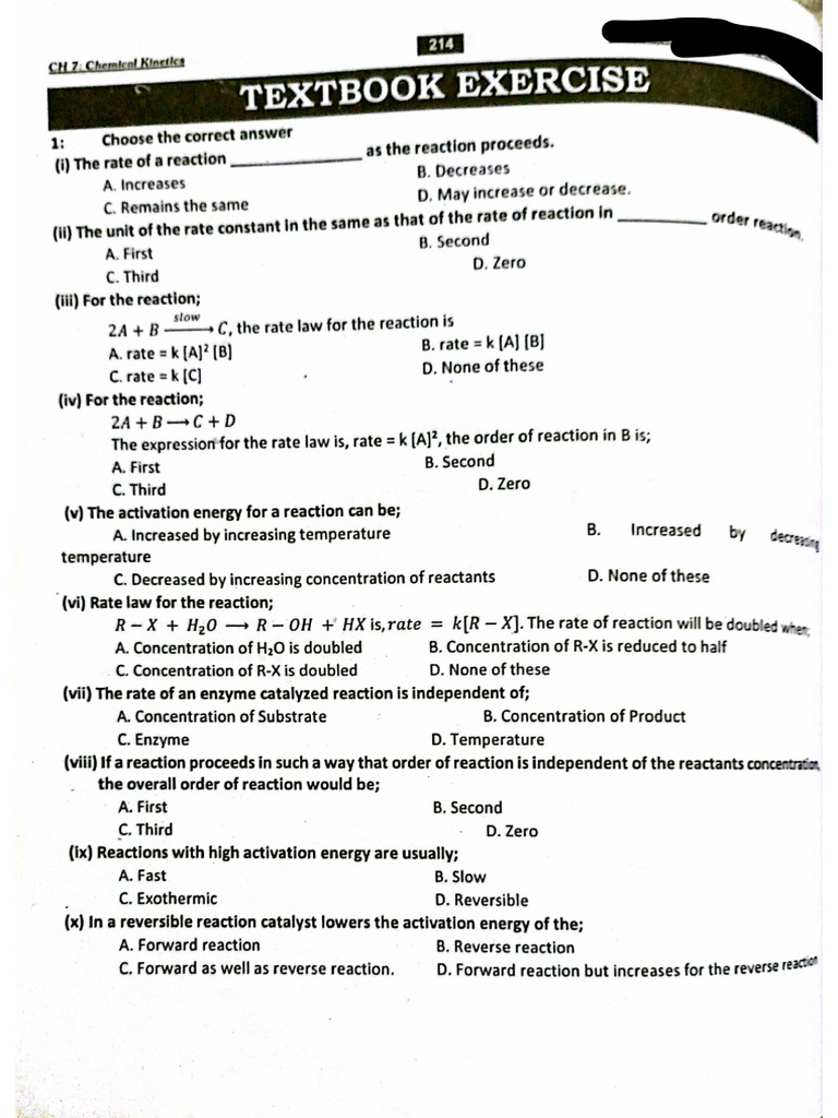 Chapter 7 Chemical Kinetics | PDF