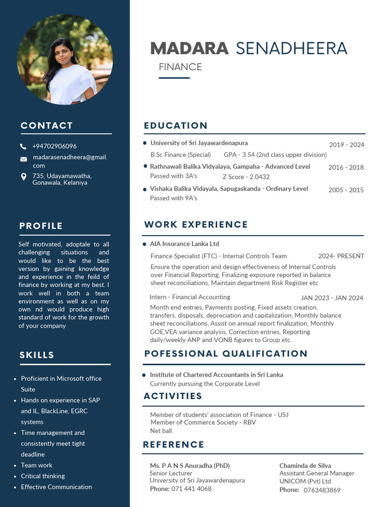 Finance Profile of Madara Senadheera | PDF | Financial Services ...