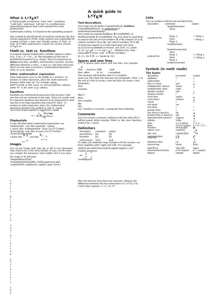 Introduction to LaTeX Typesetting | PDF | Elementary Mathematics ...