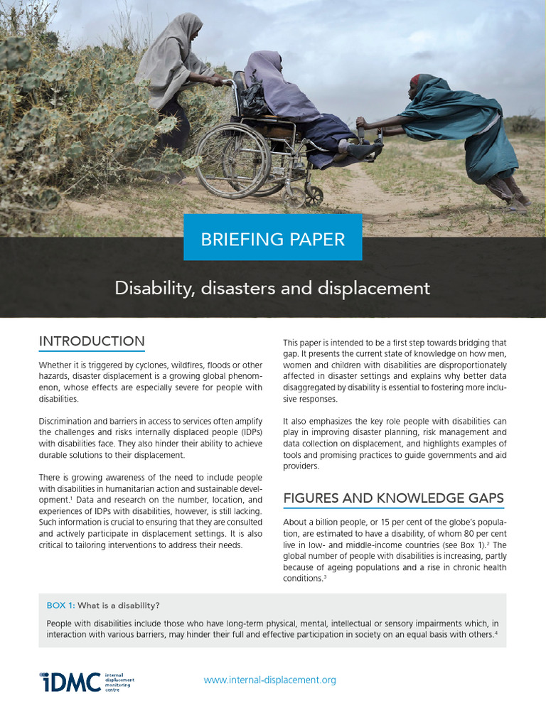IDMC Disability, DisastersandDisplacement | PDF | Disability ...