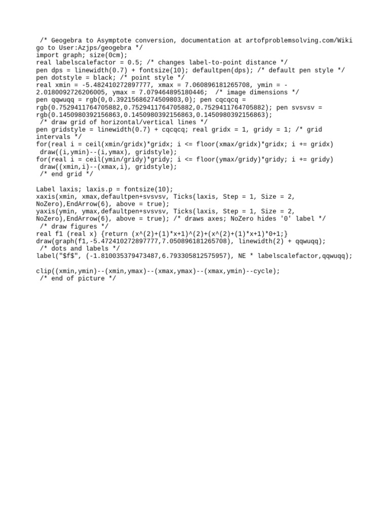 Geogebra to Asymptote Conversion Guide | PDF