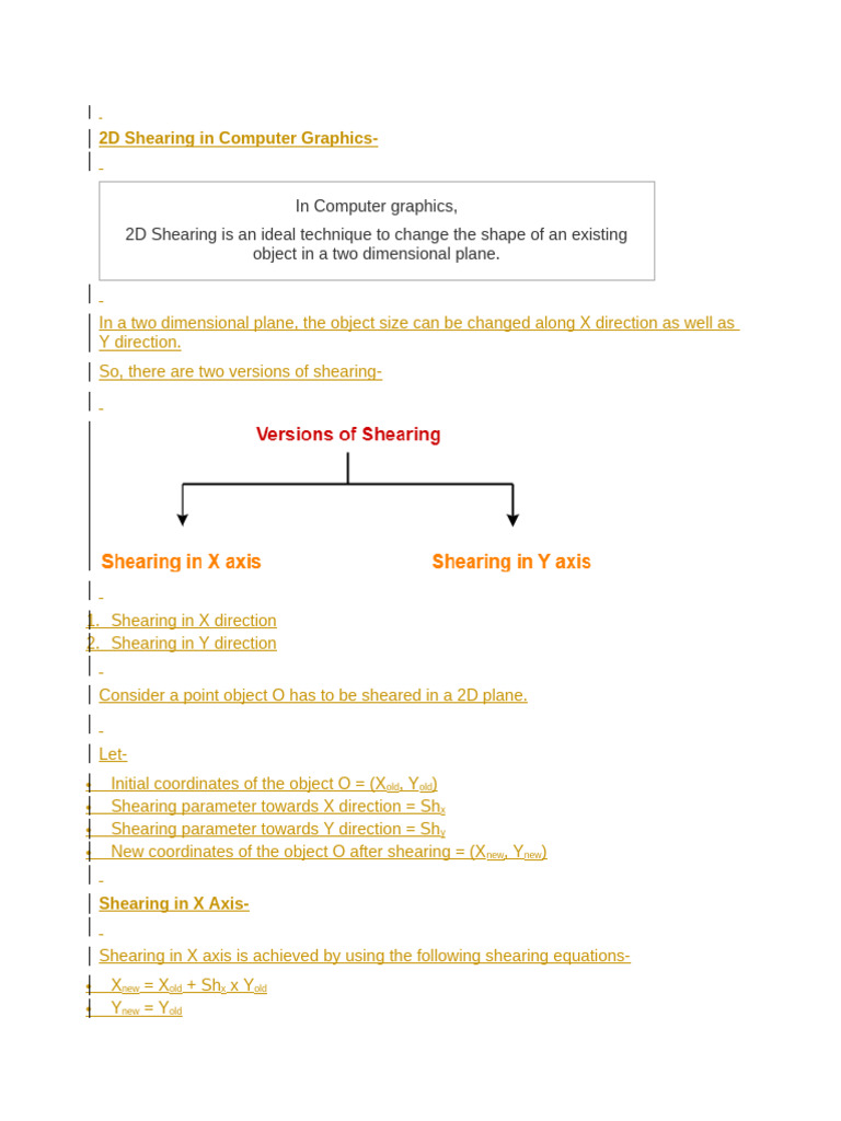 2D Shearing Techniques in Graphics | PDF | 2 D Computer Graphics ...