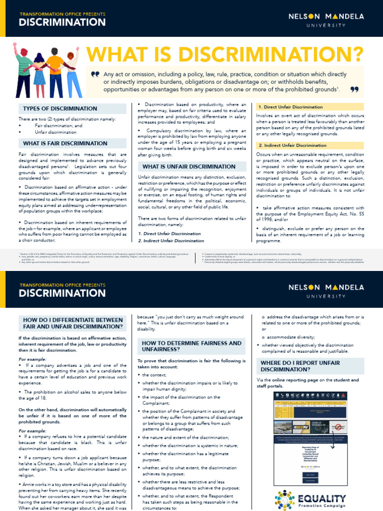Nmu 38 Discrimination A4 Proof 4 | PDF | Discrimination | Affirmative ...