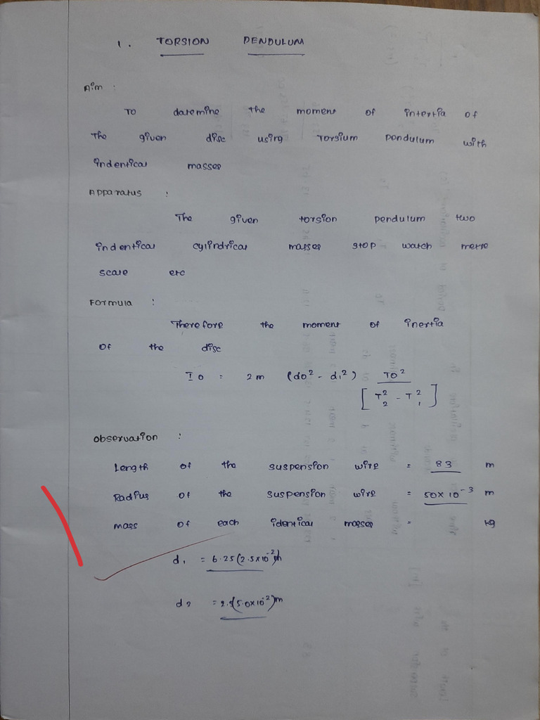 Pendulum Experiment Analysis and Calculations | PDF