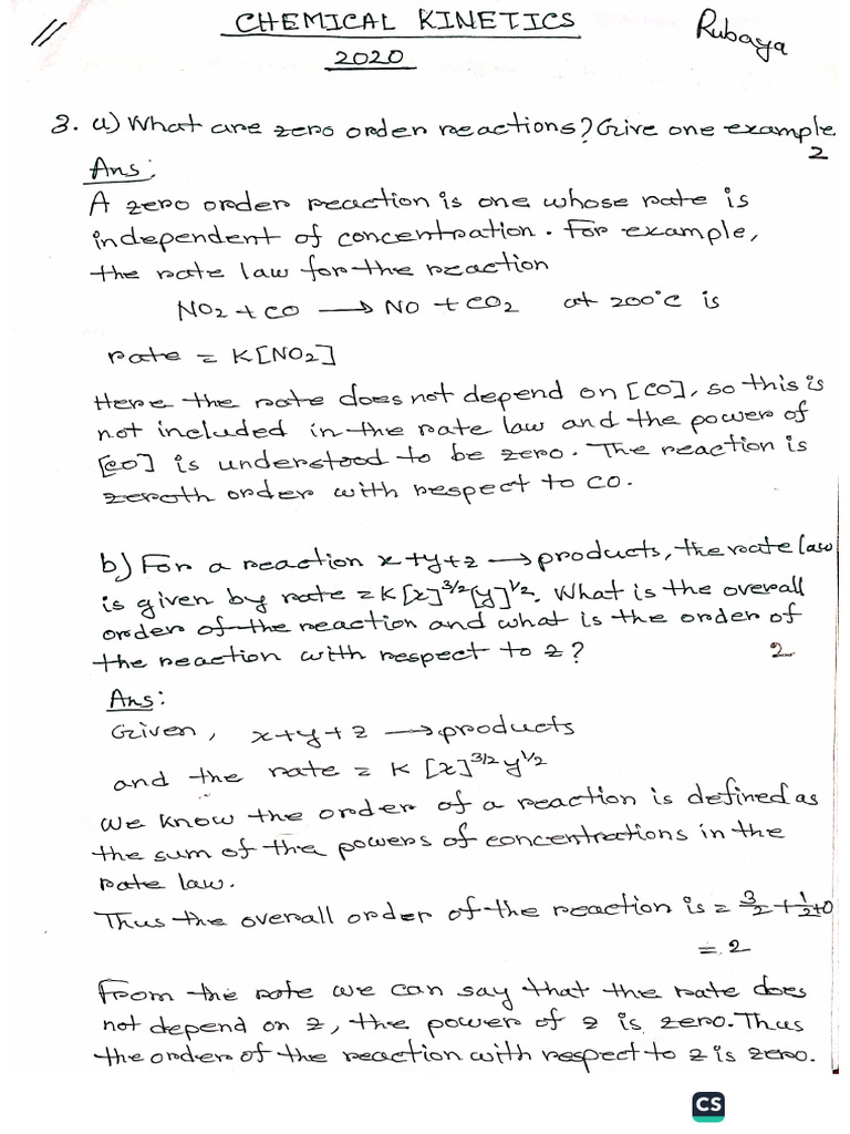 Chemical Kinetics... R.Y.R | PDF