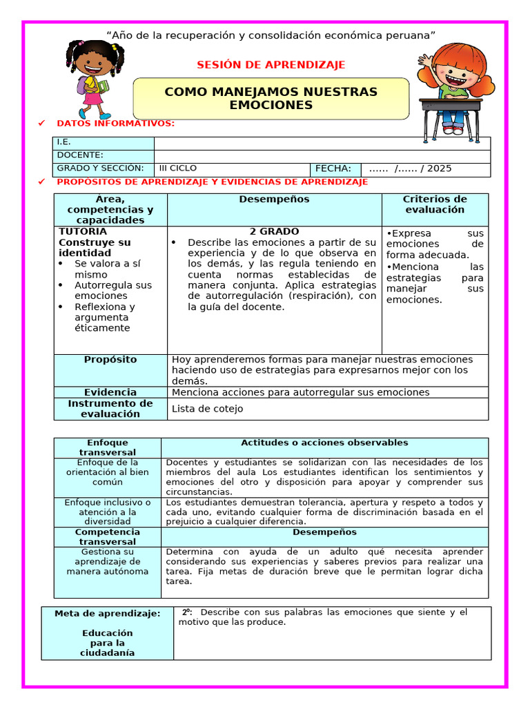 Manejo de emociones en el aula | PDF | Aprendizaje | Las emociones