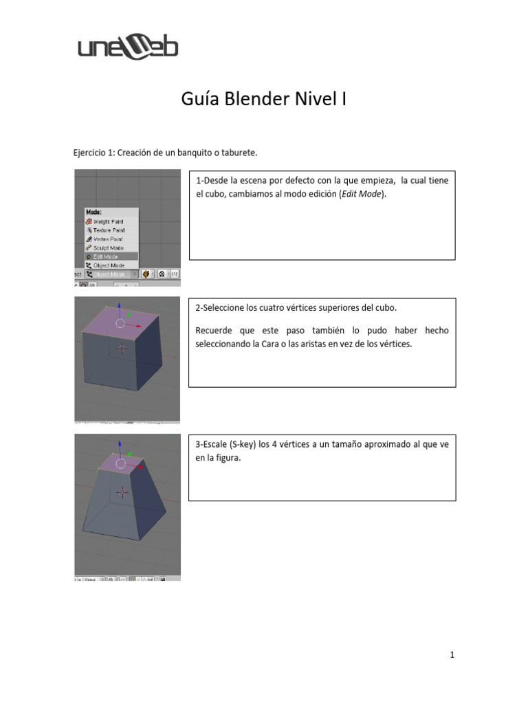 Guía Básica de Modelado en Blender | PDF | Licuadora (Software)