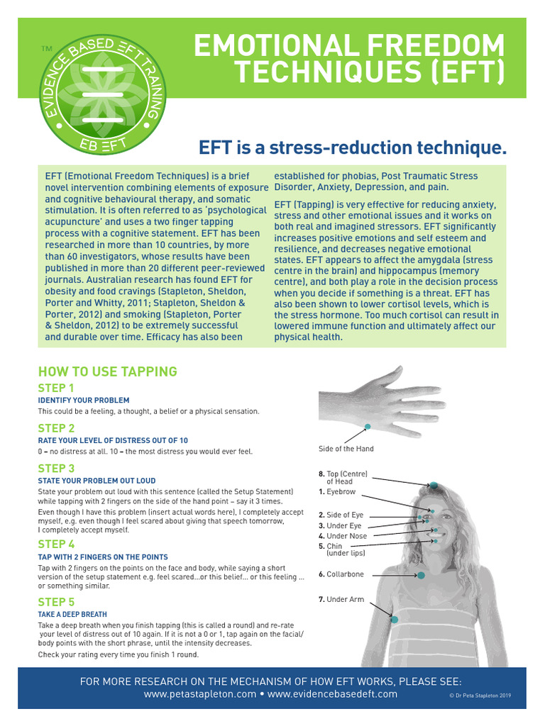 EFT Tapping Guide for Stress Relief | PDF | Stress (Biology) | Anxiety