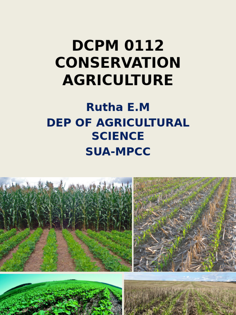 Conservation Agriculture Principles and Practices | PDF | Soil ...