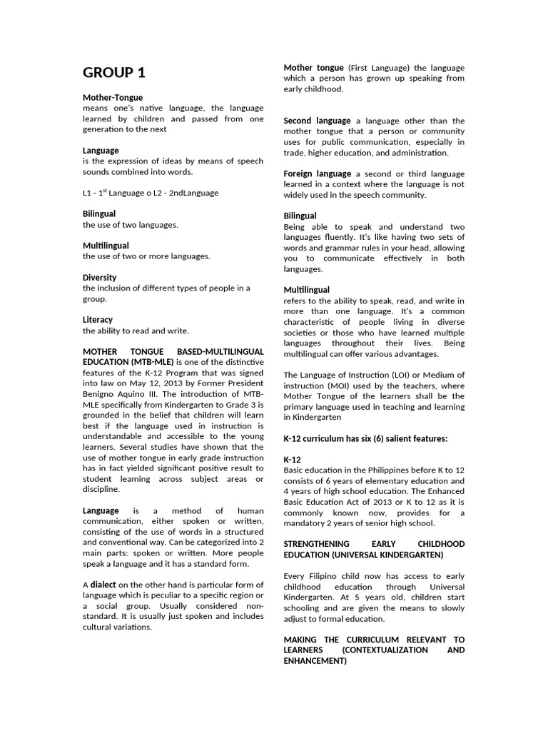 MTB-MLE in Philippine Education | PDF | Multilingualism | First Language